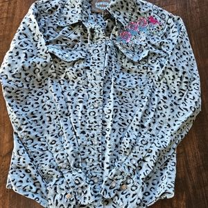 Girls snap shirt cheetah